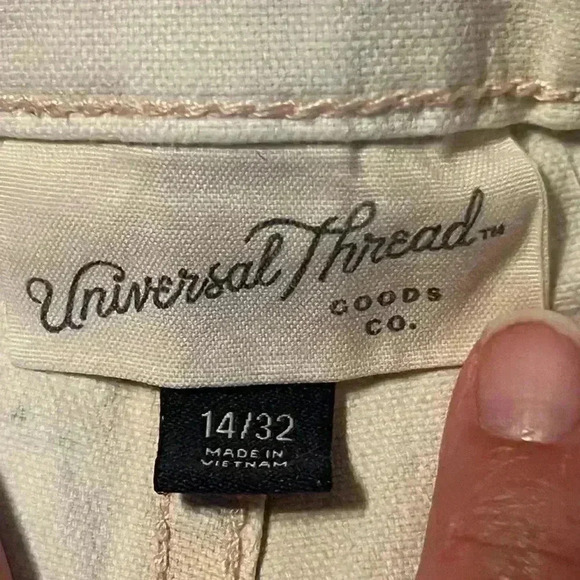 Women's Universal Thread Sz 14/32 High Rise Utility Cargo Pants Off White - Picture 5 of 5